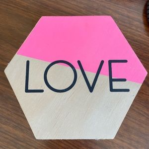 Duo-sided love/be nice wooden sign